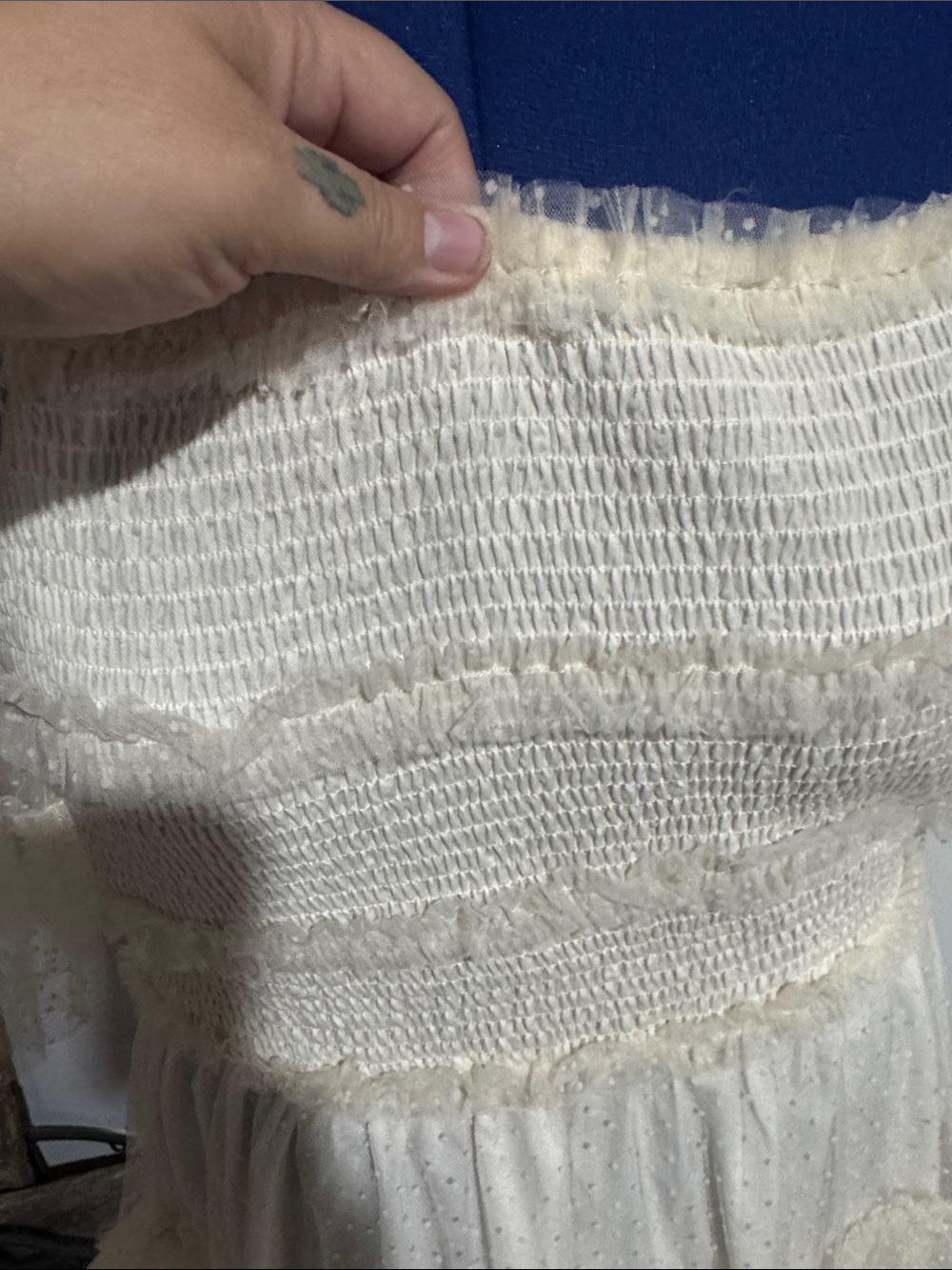 white birch Cream Ruffled Mini Dress - Picture 3 of 5